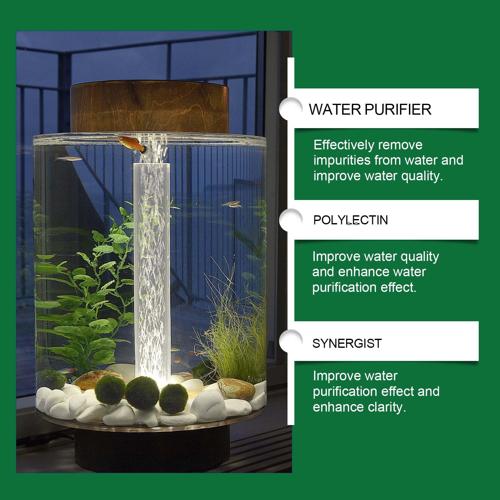 3 pièces Comprimés Puissants de Purification d'eau d'aquarium pour bac à Poissons, Lot de 35 Pastille Purification Eau pour Aquariums éliminant la Turbidité, Dispositif Portable pour Aquarium - 5