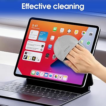 HoYiXi Microfiber screen cleaning cloth For Laptops, Computer, Tablets, TV, Cellphone, Camera,Kindle eReaders,iPad, iPhone, Mac Book, Car screen,Monitors,Smartscreen,Premium Polishing Cloth,Grey