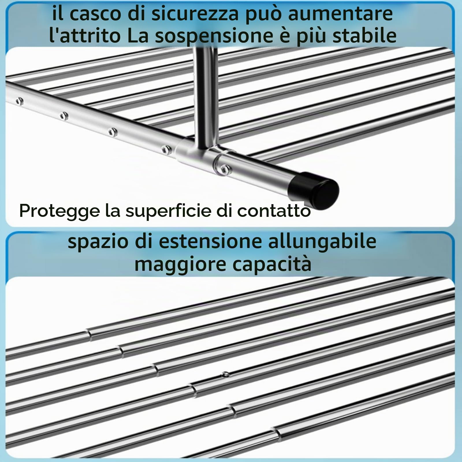 Stendibiancheria da Telescopico, Stendibiancheria in Acciaio Inox Stendino da Parete Facile da Piegare, per Balcone E Terrazza, Spazio di Estensione Stendibiancheria da Termosifone