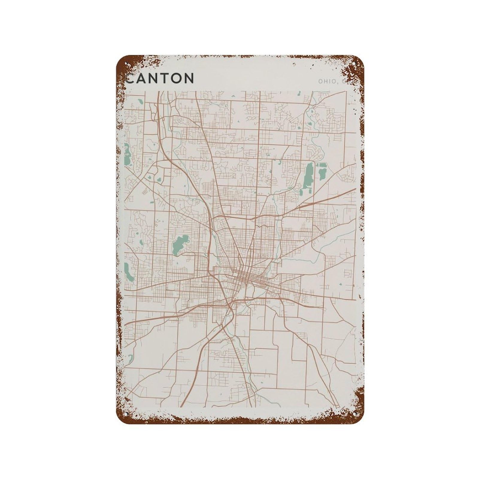 xiaoxiaoshen Canton Map Ohio Travel Gift Scandi (2) Wall Decor Art Metal Tin Poster Modern Home Decor Art Home Bar Shop Decorations Vintage Sign 30x20cm