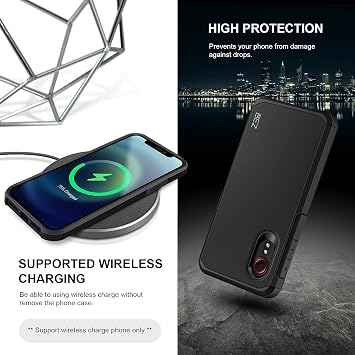 BEZ Case for Xcover 5 Case, Cover Compatible with Samsung Galaxy Xcover 5, Phone Case Shock Absorbing, Heavy Duty Tough Dual Layer, Black