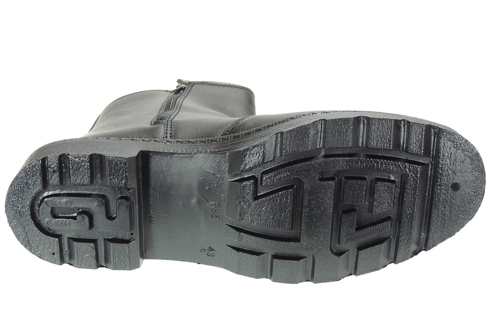 Calzados Romero POSTIGO | Bota Para Trabajos De Granja y Ganadería. En Piel Para Hombre. Caña De Media Altura y Cremallera. Negro talla 40