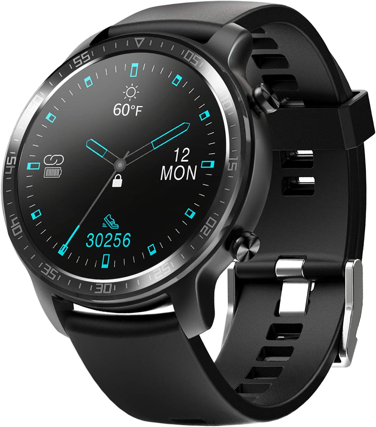 Best Review YIRSUR Smart Watch for Men and Women, 1.3 inch HD Screen Fitness Tracker, IP68 Waterproof Heart Rate Recorder Step Counter, Message Reminder for Android/iOS Phones (Black)