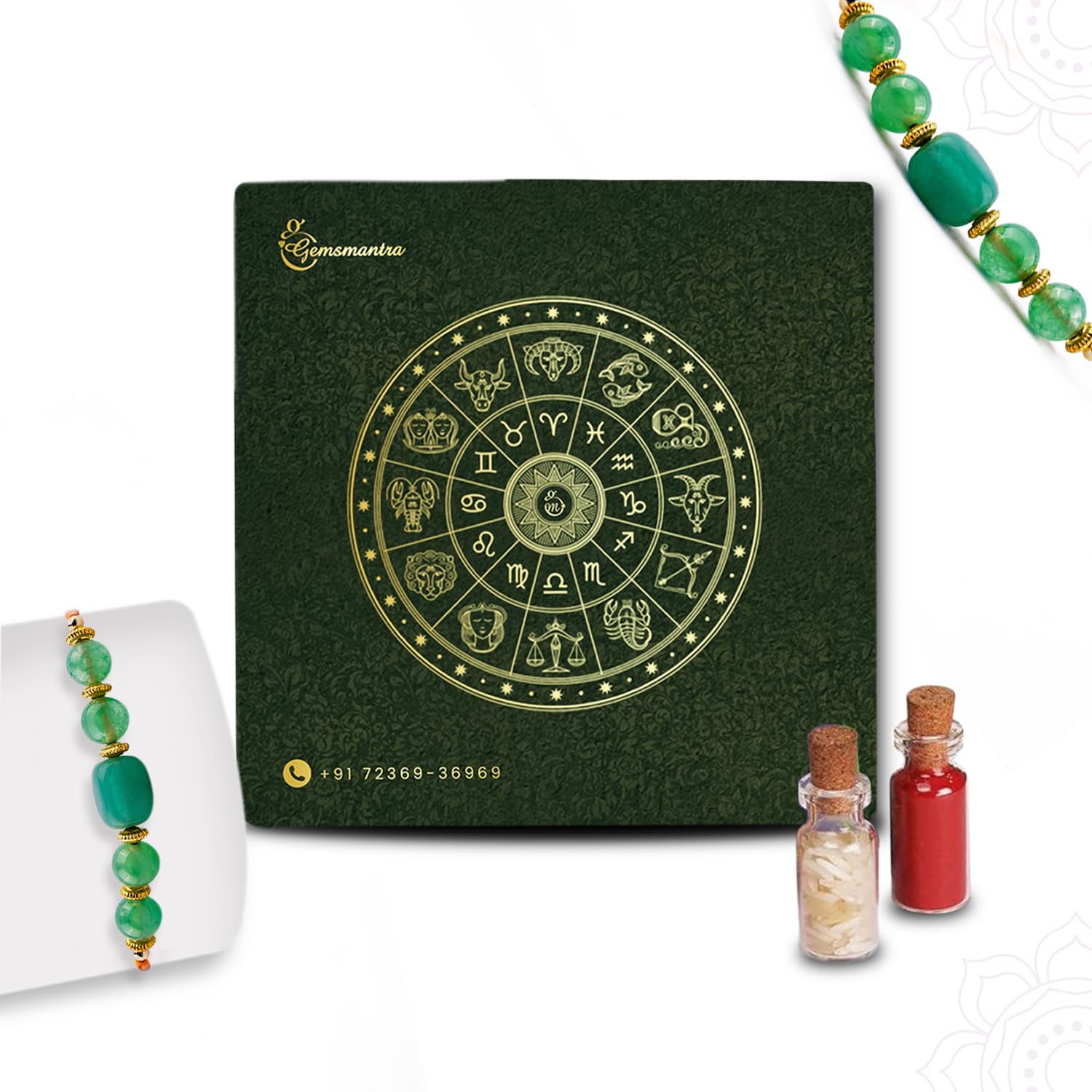 GEMSMANTRA Green Aventurine Tumble Stone Rakhi | Premium Rakhi For Brother | Rakhi to Promote Luck, Prosperity, and Emotional Well-being | | Unisex | 1 Pc (B0D9RVTD3P) Amazon Price History, Amazon Price Tracker