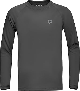Boys UPF 50+ Swim Shirt Long Sleeve, 1 or 2 Pack UV Sun Protection Rash Guard, Youth Kids SPF Water Shirts for Beach Surf