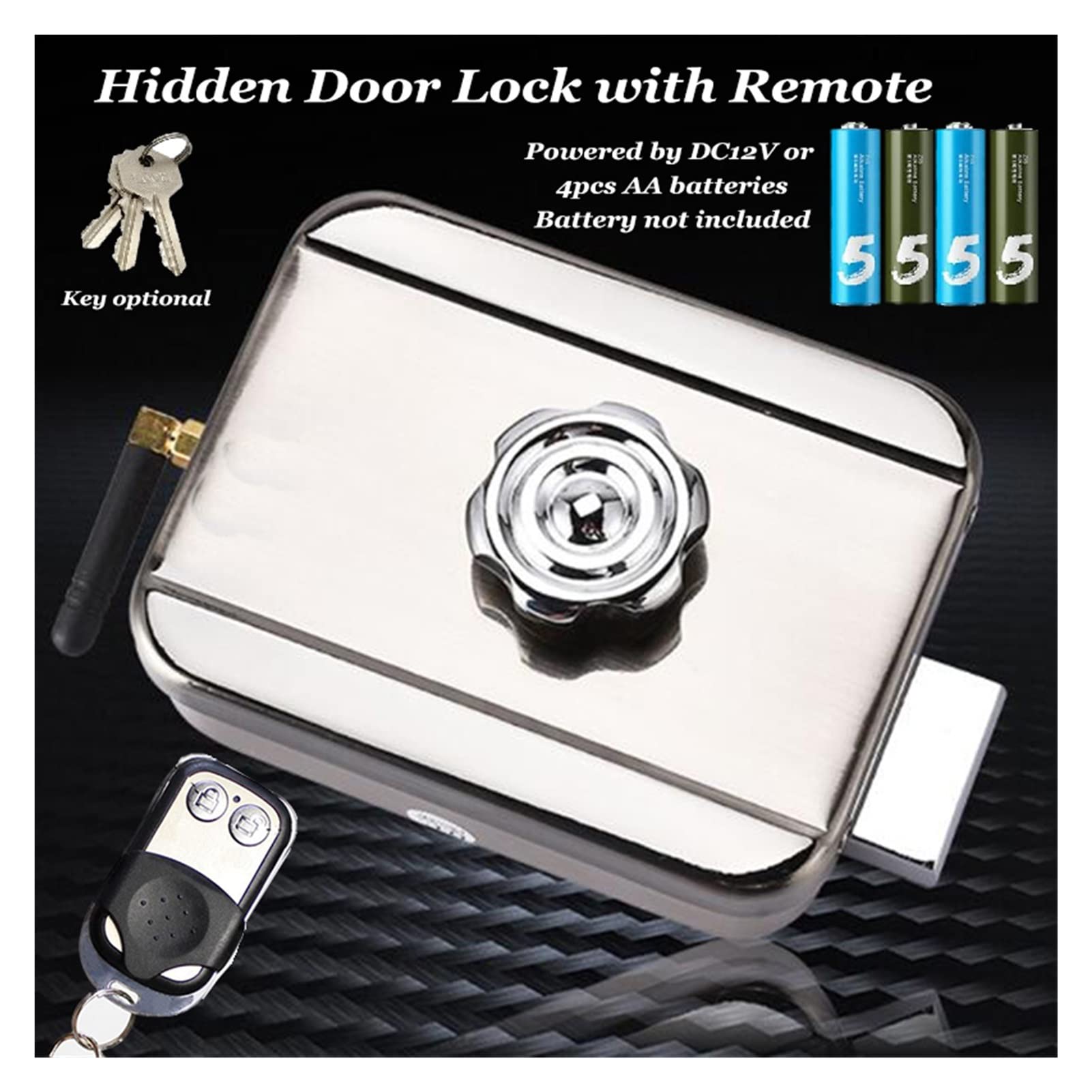 VChics Serrure de porte intelligente, AA Contrôle électrique à distance du verrouillage Clé de porte électronique Système contrôle d'accès la maison(Kit4)
