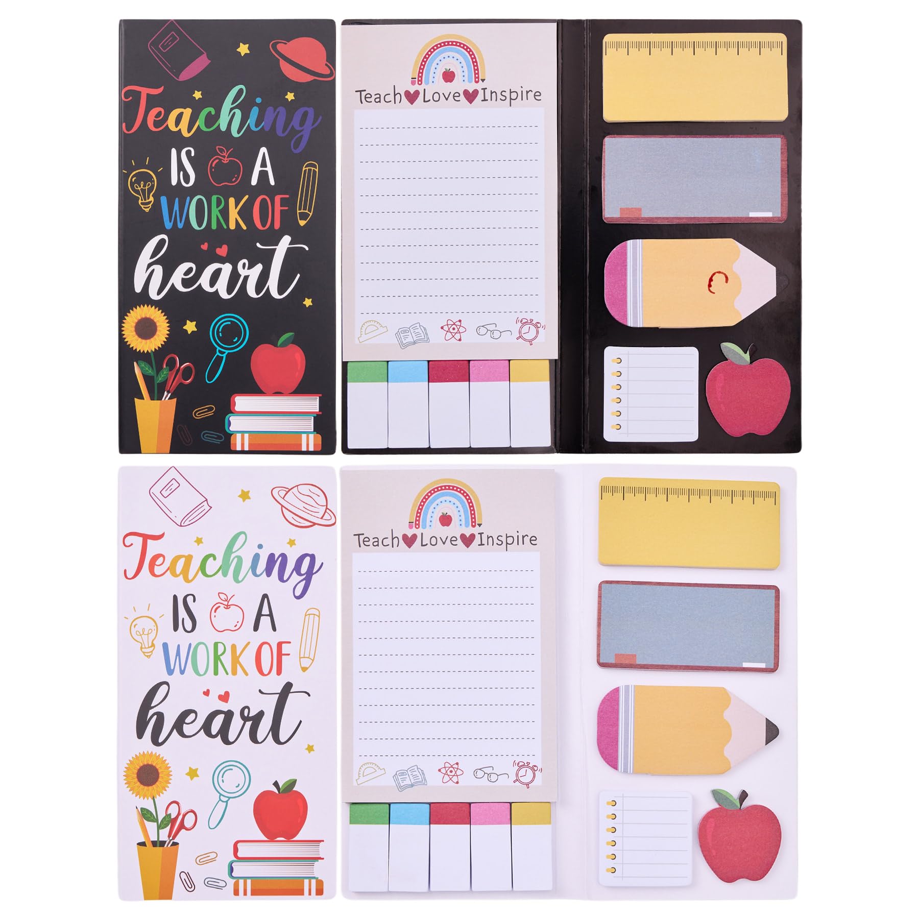 Set di foglietti adesivi per il ritorno a scuola, di diverse dimensioni, per lavagna, libri di testo, quaderni, pareti, materiale scolastico, regalo per studenti e insegnanti (confezione da