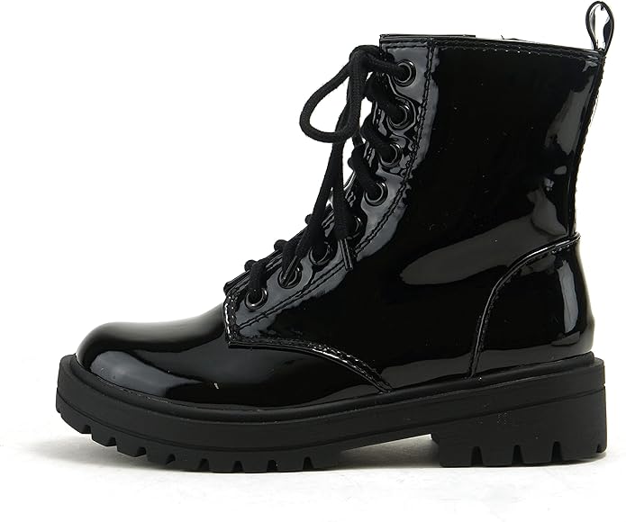 Black Patent Hiking Boots