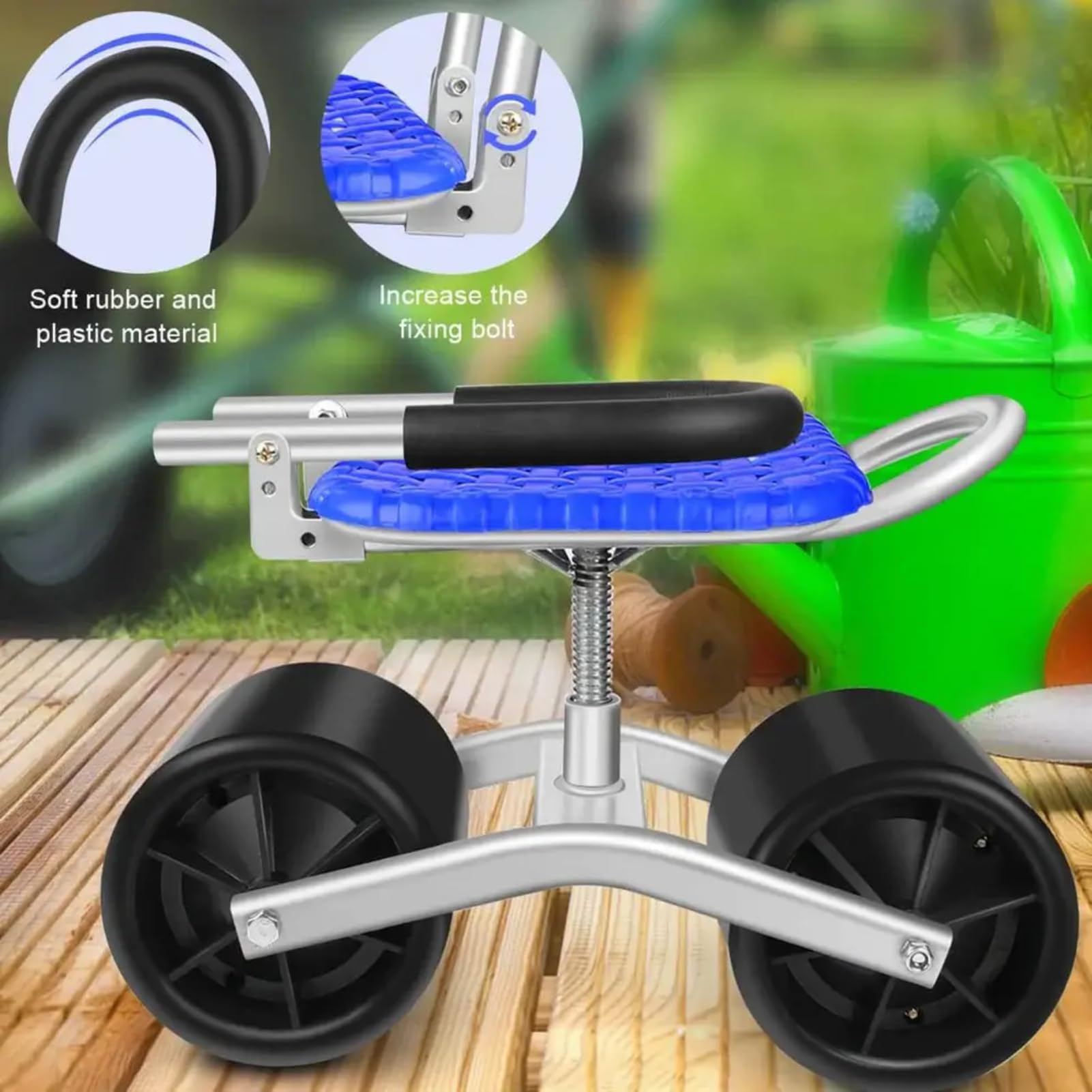 Seggiolino da lavoro da giardino per esterni, carrello da giardino | pieghevole girevole a 360 gradi, sgabello da lavoro liscio per giardinaggio