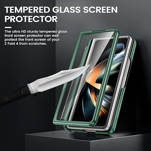 Miniatura 6 de VEGO Funda para Galaxy Z Fold 4 con soporte para bolígrafo S, protección de bisagra, soporte magnético de anillo de 360, cubierta de cámara