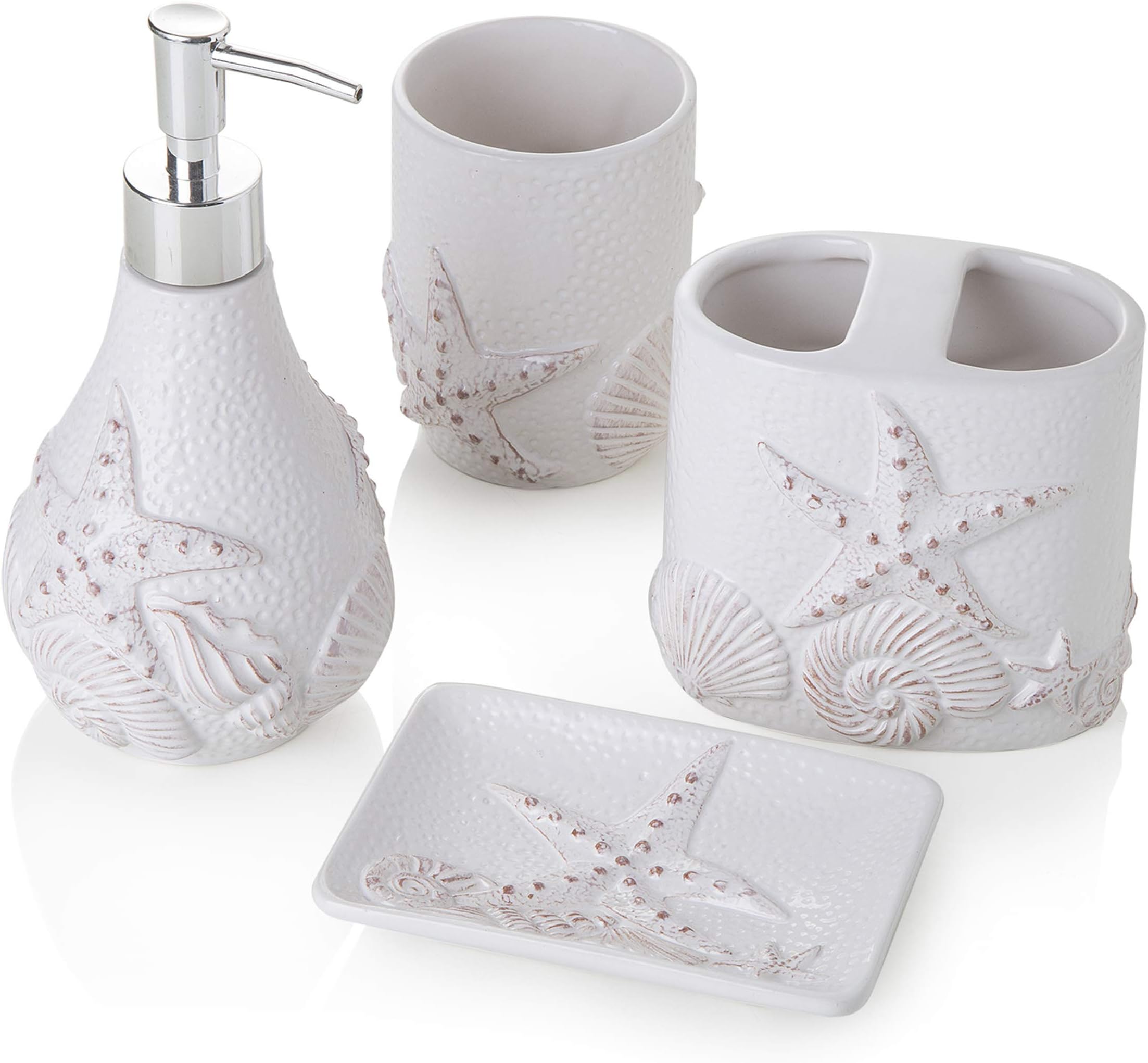 Set Accessori Bagno In Ceramica Montemaggi Baroni - 4 Pezzi, Grigio Chiaro, Con Dispenser E Portaspazzolino - Foto 10