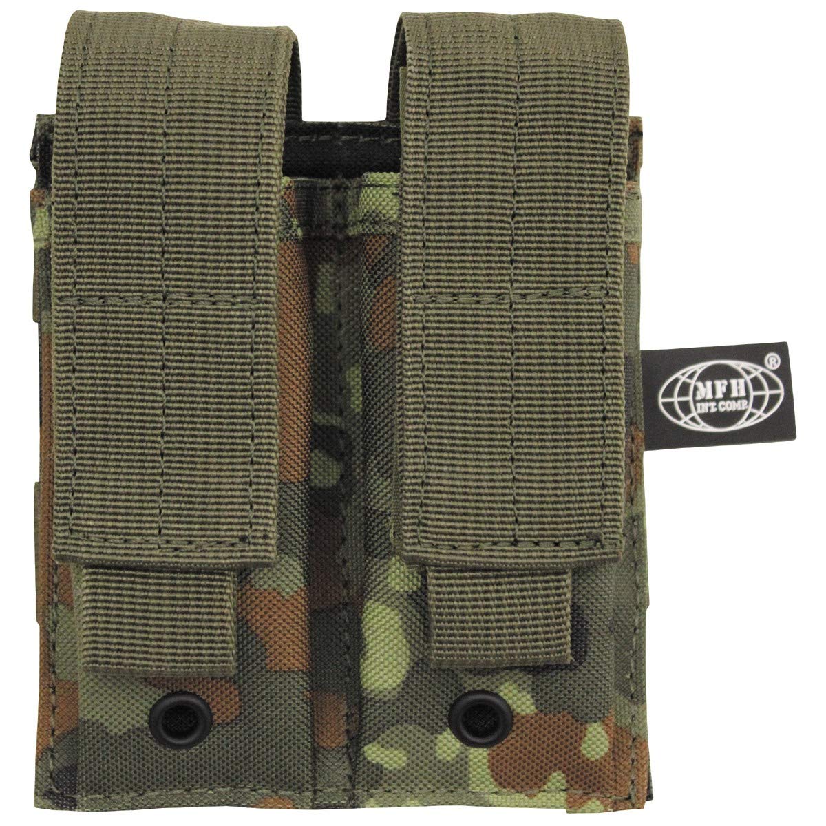 MFH Double 9mm Magazine Pouch Small MOLLE Flecktarn
