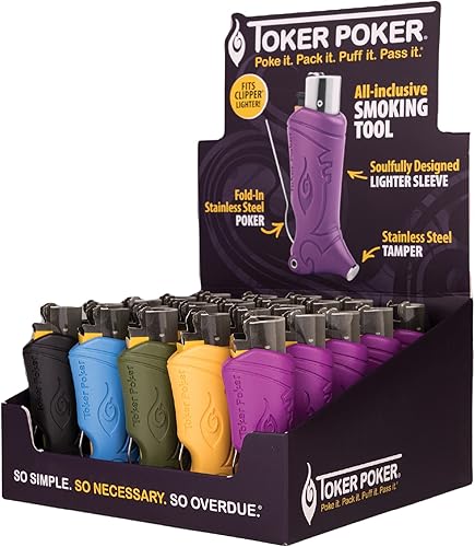 Miniatura 3 de Toker Poker Clipper - La mejor herramienta de encendedor todo incluido incluye estuche para encendedor, póker retráctil de acero inoxidable,