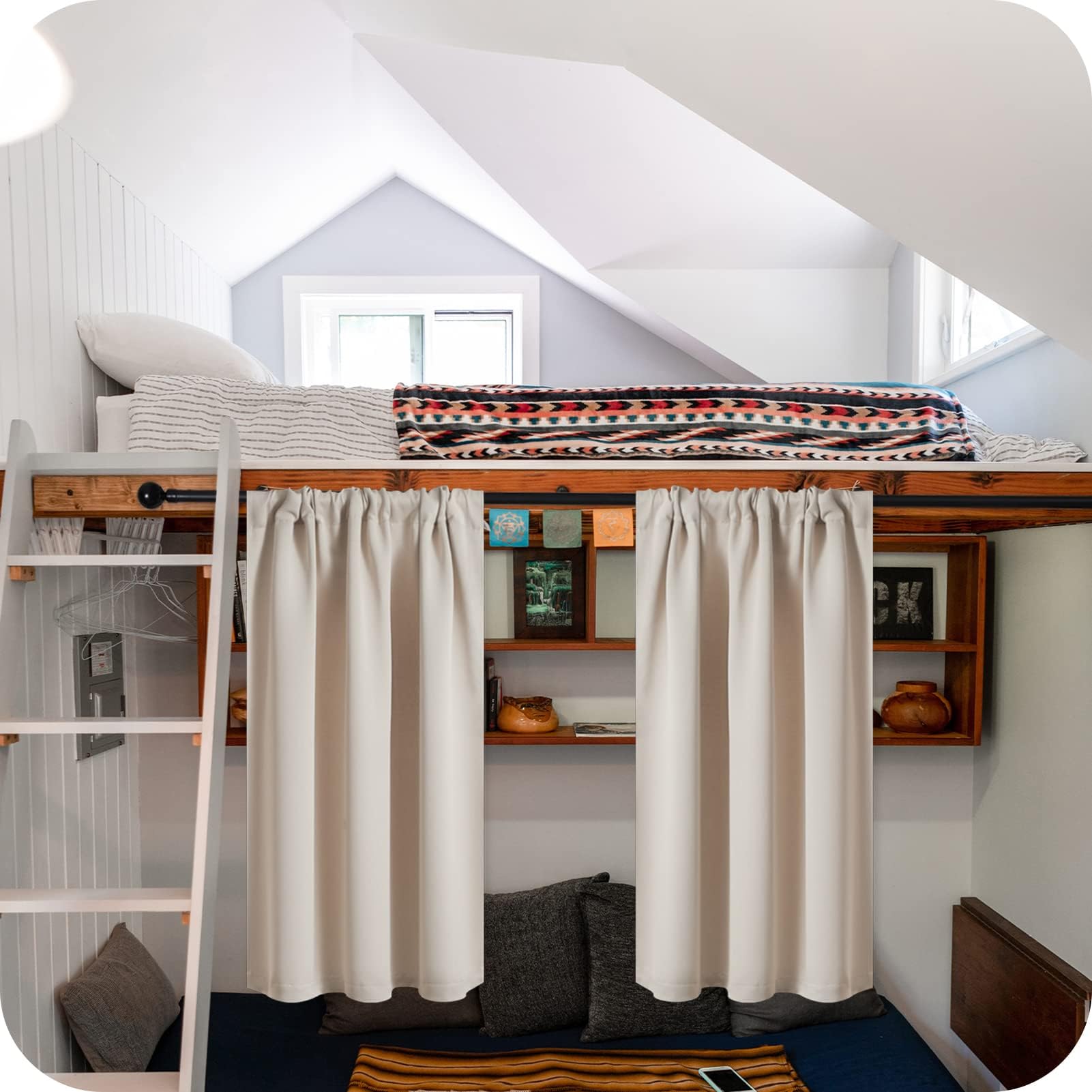 MRTREES Cortinas Opacas Beige Cortinas Termicas Aislantes Frio y Calor Modernas Cortina Cortas para Salon Dormitorio Cocina Habitación con Rod Bolsillo 2 Piezas 90×60cm(Ancho x Alto) Global Recycled Standard Global Recycled Standard Global Recycled Standard