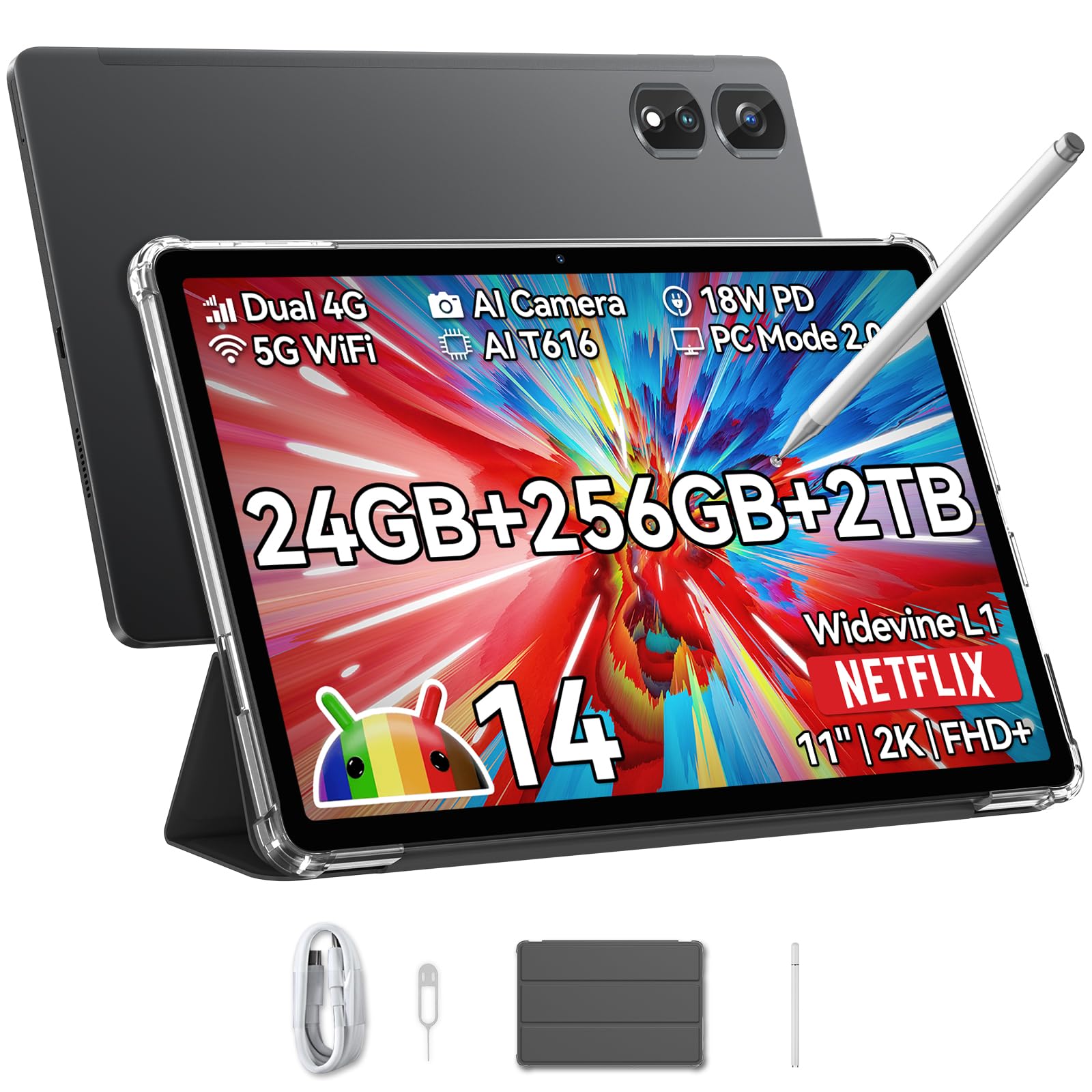 Blackview Tab16Pro 11 inch tablet, Android 14 tablet, 16GB RAM +