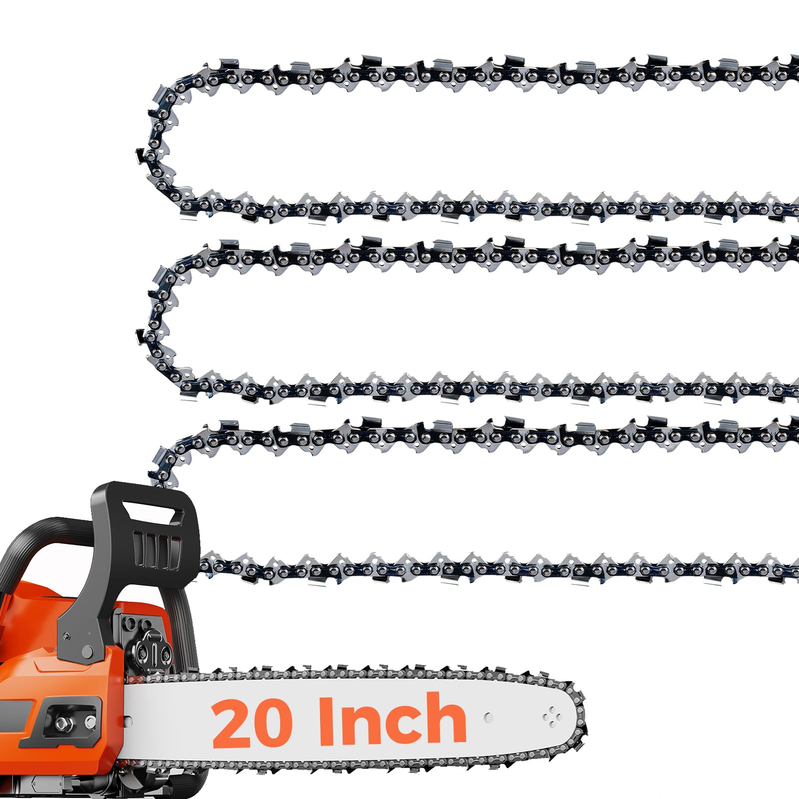 Catena per motosega da 50,8 cm, passo 0,325 cm, calibro 147,3 cm, 76 maglie di trasmissione per Blue Max 53543, 8901, 8902 (3 confezioni) (21YO-6)