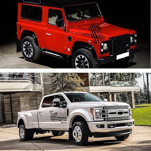 Miniatura 9 de Calcomanía de vinilo de 23.6 pulgadas con diseño de bandera estadounidense envejecida para puerta trasera, calcomanías de vinilo con diseño de rayas