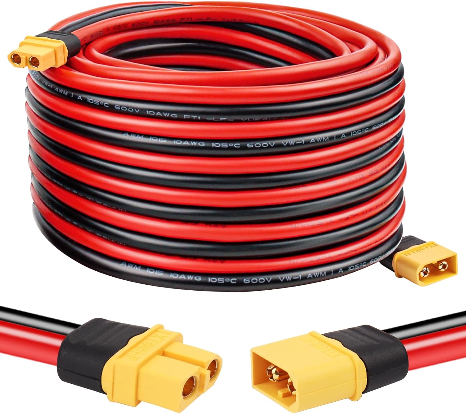 XT60 Extension Cable 10AWG 30ft with XT60 connectors