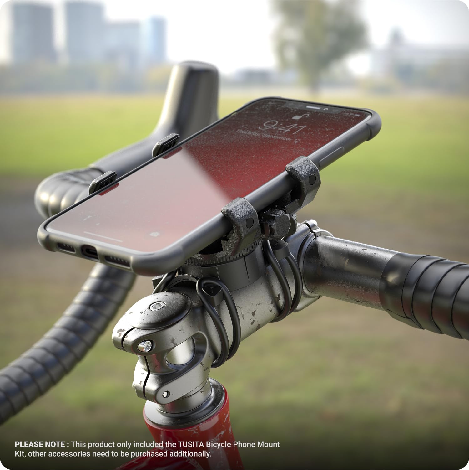 TUSITA Kit di Supporto per Bicicletta per Telefono - Twist Lock Stem Supporto per Telefono da Manubrio e Adattatore Universale a Morsetto