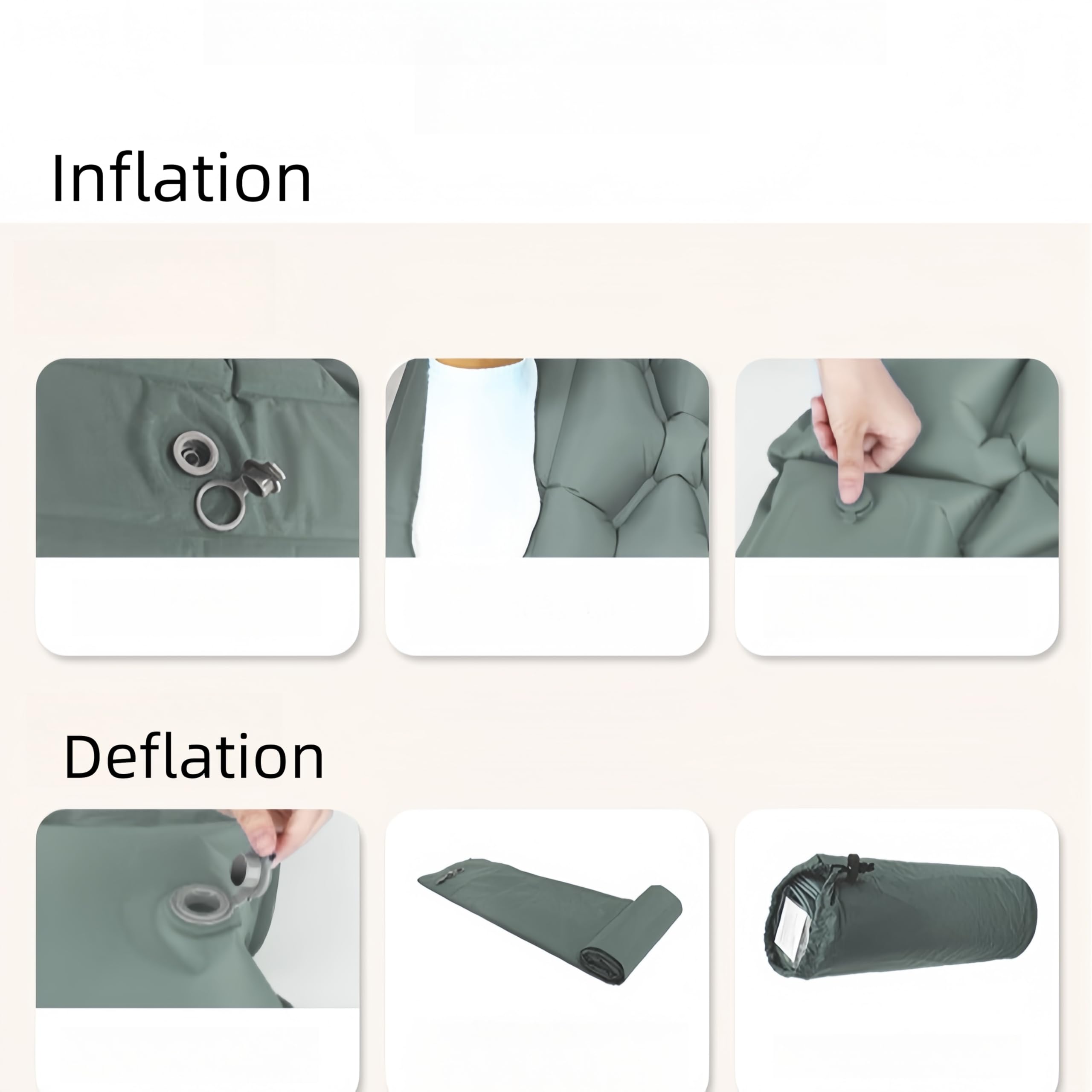 Single Inflatable Sleeping Pad with Built-in Pillow – Lightweight, Waterproof TPU Camping Mat for Tents, Compact & Portable Design – 79x27x3.5 Inches (200x69x9 cm) (Dark Blue)