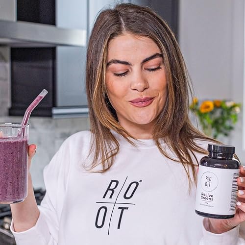 Miniatura 6 de Root Relive Greens de Dr. Rahm's | Superfood Powerhouse con verduras de hoja verde, frutas y fibras oscuras - 5.40 oz