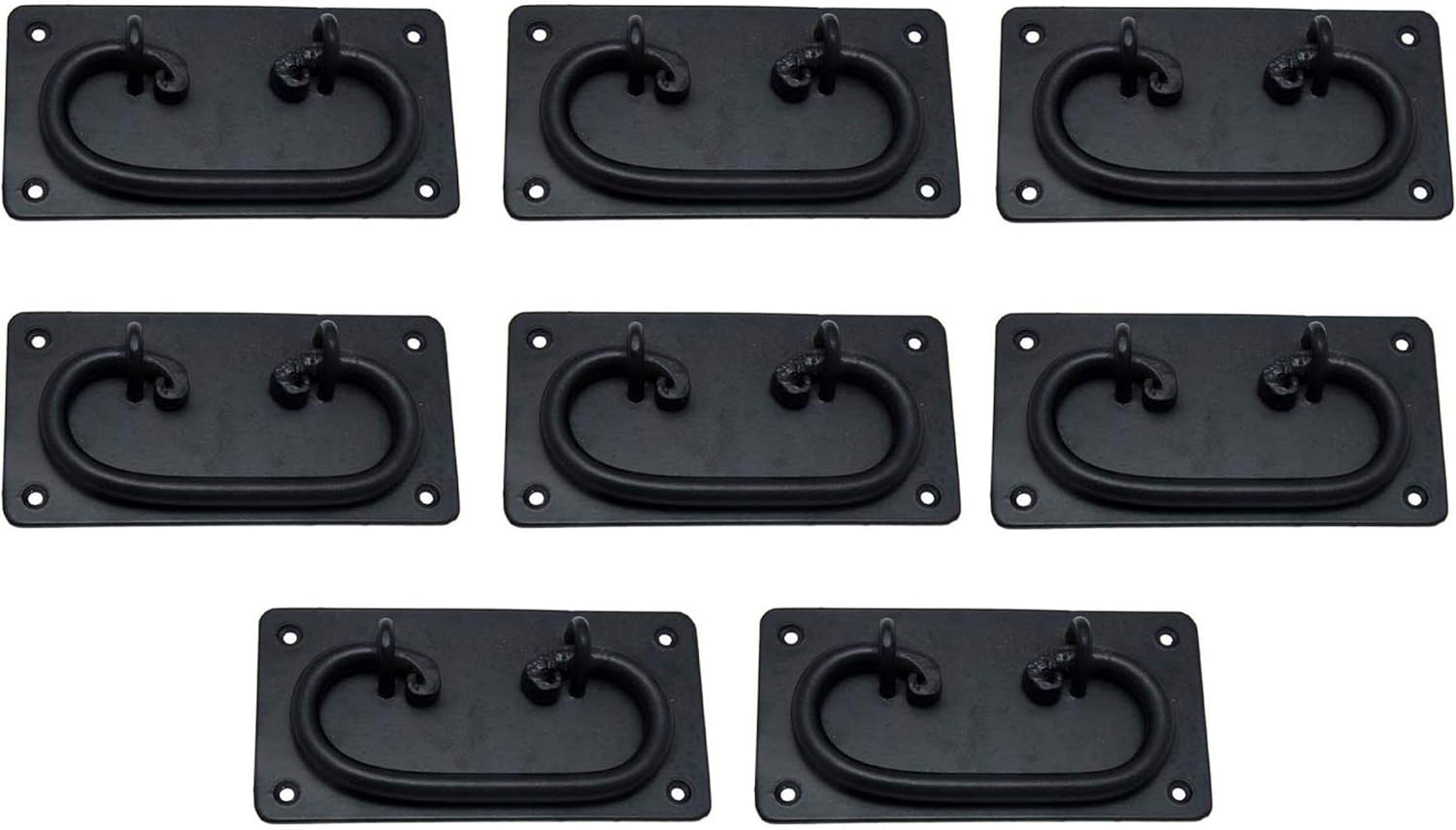 Adonai Hardware "Phebe Antique Iron Drop Pull (Supplied as 4 Pieces per Pack) - Black Powder Coated