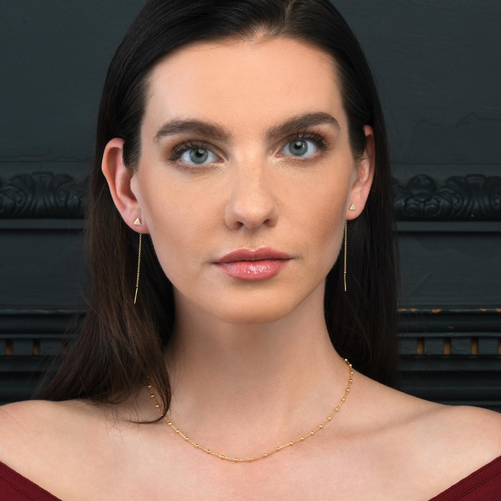 namana 925 Sterling Silber Kette Halskette für Damen, Silber, Gold oder Rose Gold, Perlen-Halsketten für Frauen und Teenager-Mädchen, süße Kugel-Halsketten mit kleinen Silberperlen