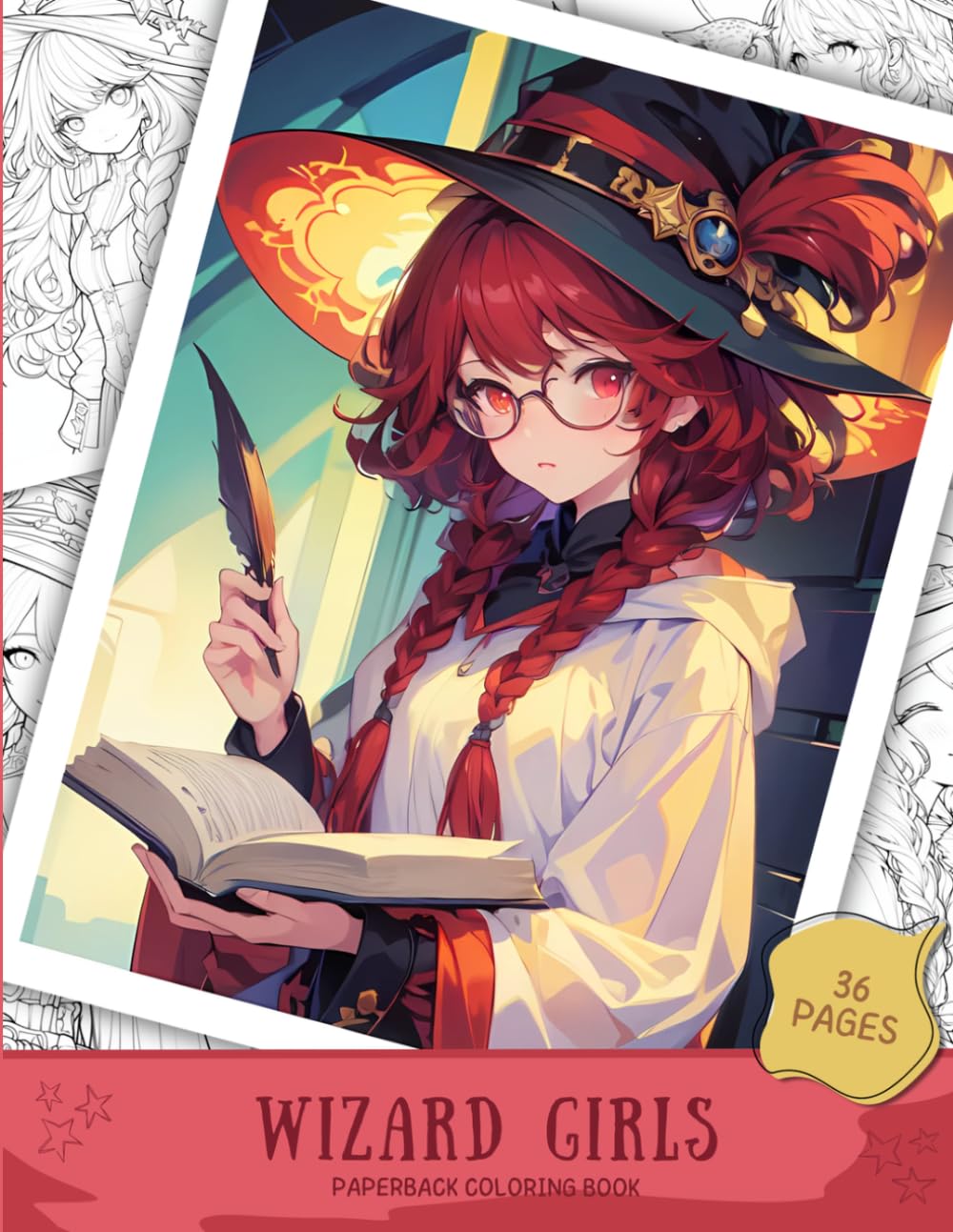Wizard Girls Coloring Book: Magical Fantasy Witch Girls to Color, Cute Wizard Girls, Cozy Witch Aesthetic Coloring Book: Cute Magical Witch Girls, ... Fantasy Companions and Cozy Witch Aesthetic