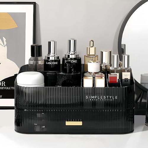 Miniatura 1 de BREIS Organizador de maquillaje con cajón apilable, organizador grande de tocador de baño para escritorio, tocador, almacenamiento ideal para