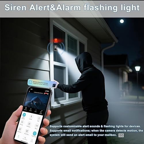 Miniatura 5 de Cámara de ventana de 3 MP 2K con visión nocturna a color, WiFi de doble banda de 2.4 GHz y 5 GHz, cámara de seguridad para interiores, detección de