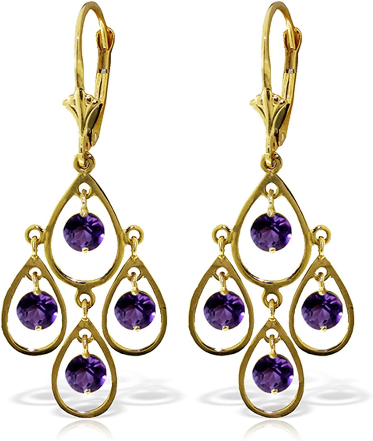2.4 CTW 14k Solid Pleasure Amethyst Earrings