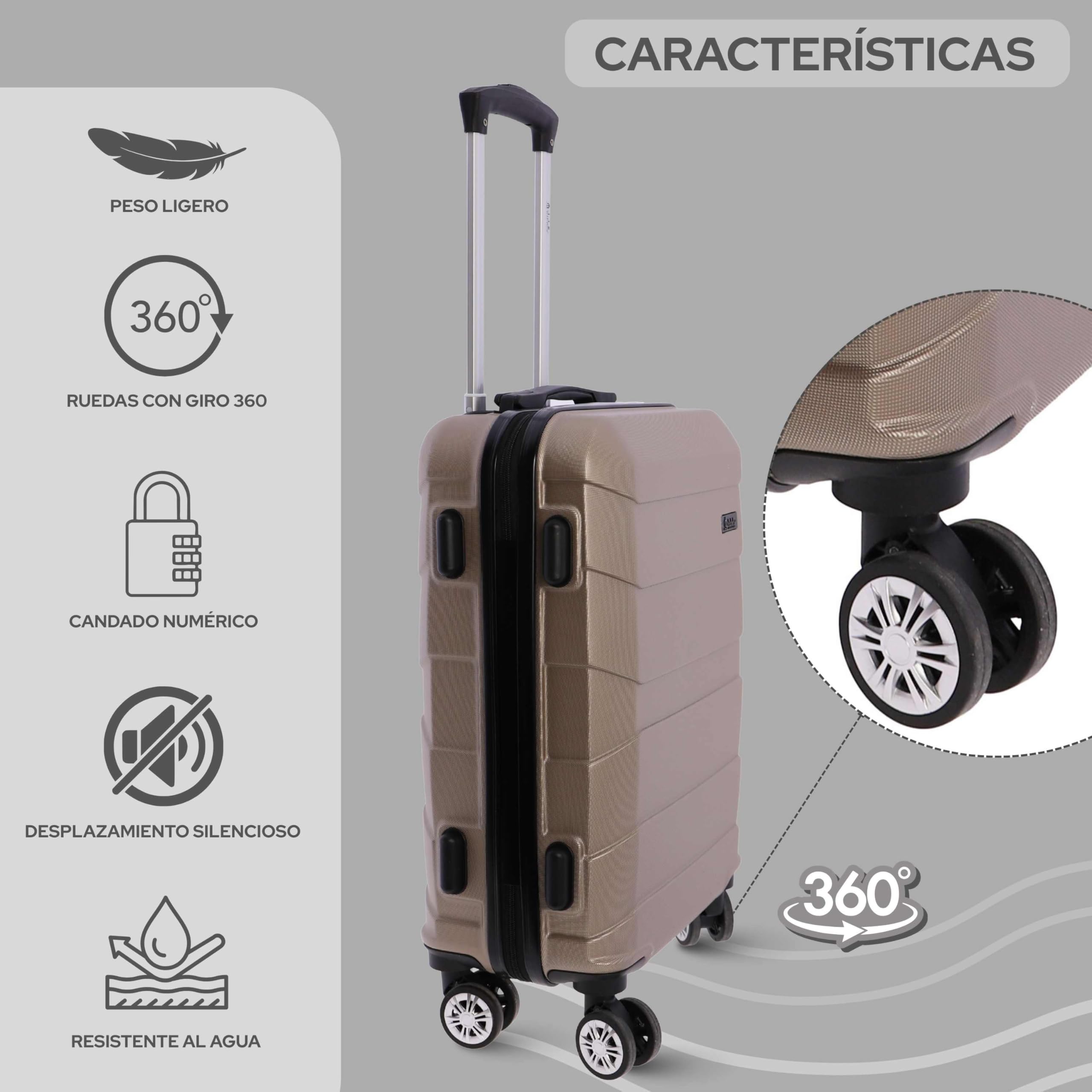 EL CABALLO - Maleta Cabina 55x40x20- Maletas de Viaje - Maletas de Viaje Cabina Apta para Ryannair- Trolley Equipaje para Avion Resistente con 4 Ruedas de 360º y candado numérico — view 3