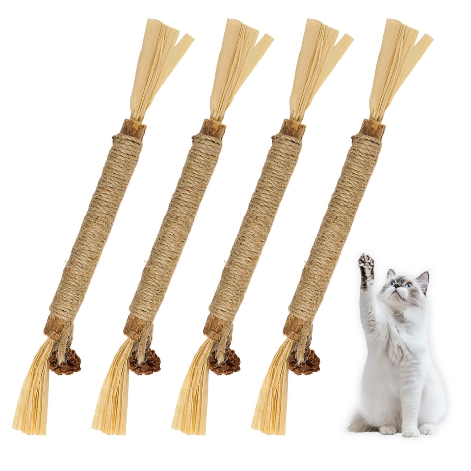 4 piezas de palitos masticables para gatos, juguetes de higiene bucal, cuidado dental, ayuda a eliminar el sarro y el mal aliento, salud e higiene dental