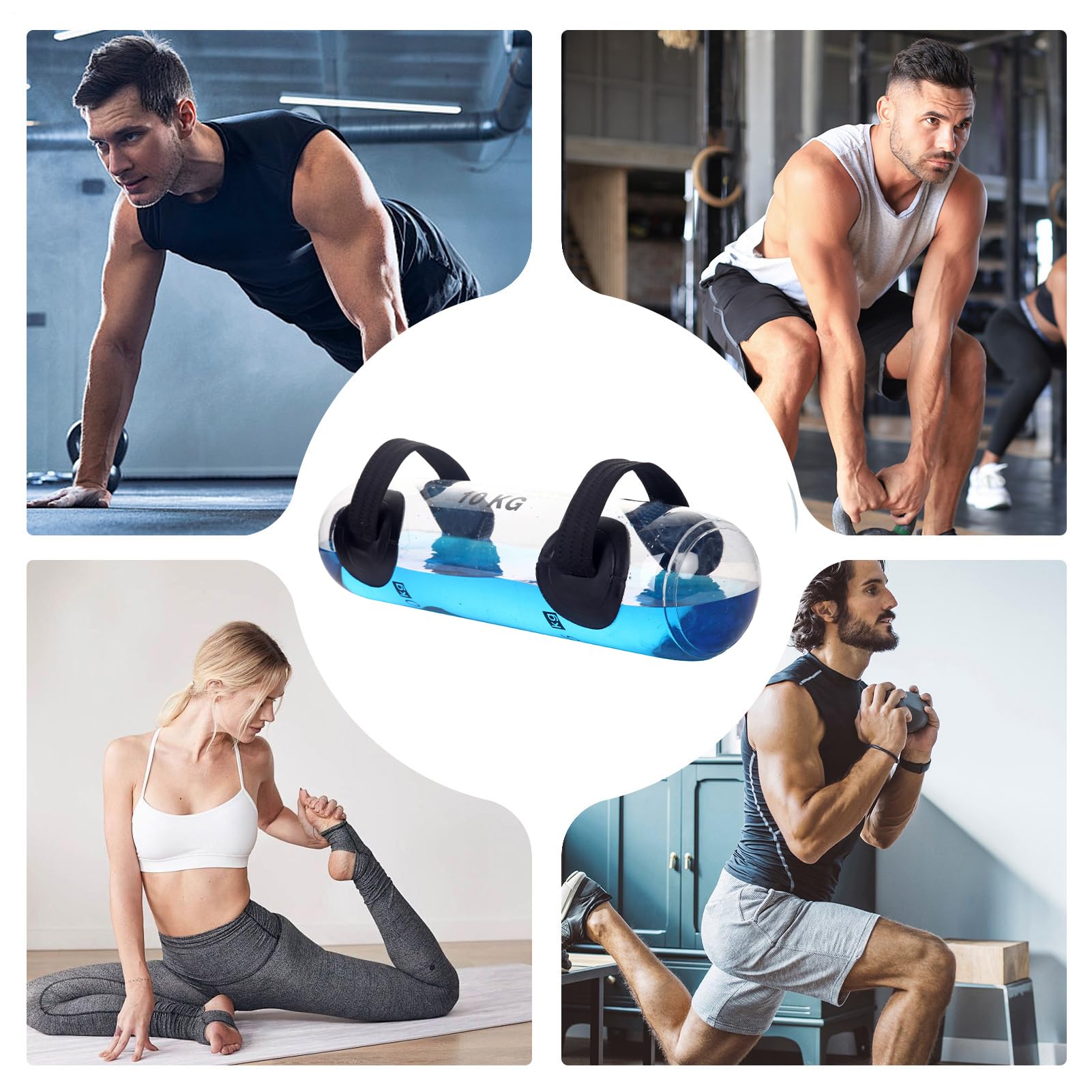 Aqua-Taschen für Workout – Wassergewichte Aqua Bag | Wassergefüllte Gewichtstaschen | Aqua Bag Workout | Transparente gewichtete Wassertasche | Wiederverwendbare befüllbare Gewichte Faltbares