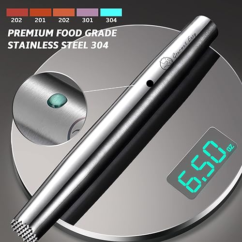 Miniatura 6 de Rodillo de acero inoxidable para hornear, pizza, pasta, rodillo de masa de galletas, rodillo francés de 12.8 pies + alfombrilla de silicona para