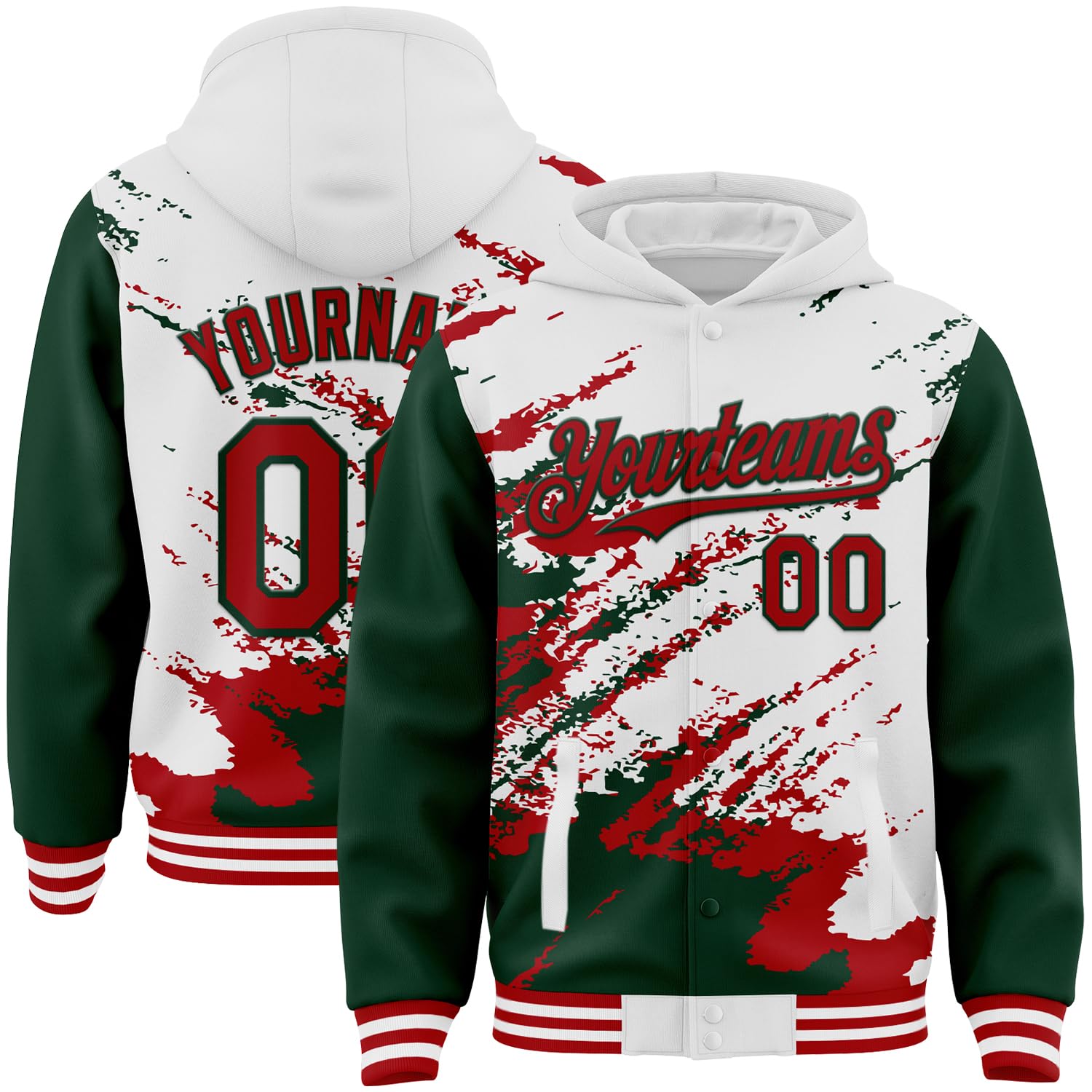 Custom Baseball Team Hooded Jacket Personalized Novelty Varsity Jackets Bomber Jerseys for Men Women Boys Girls