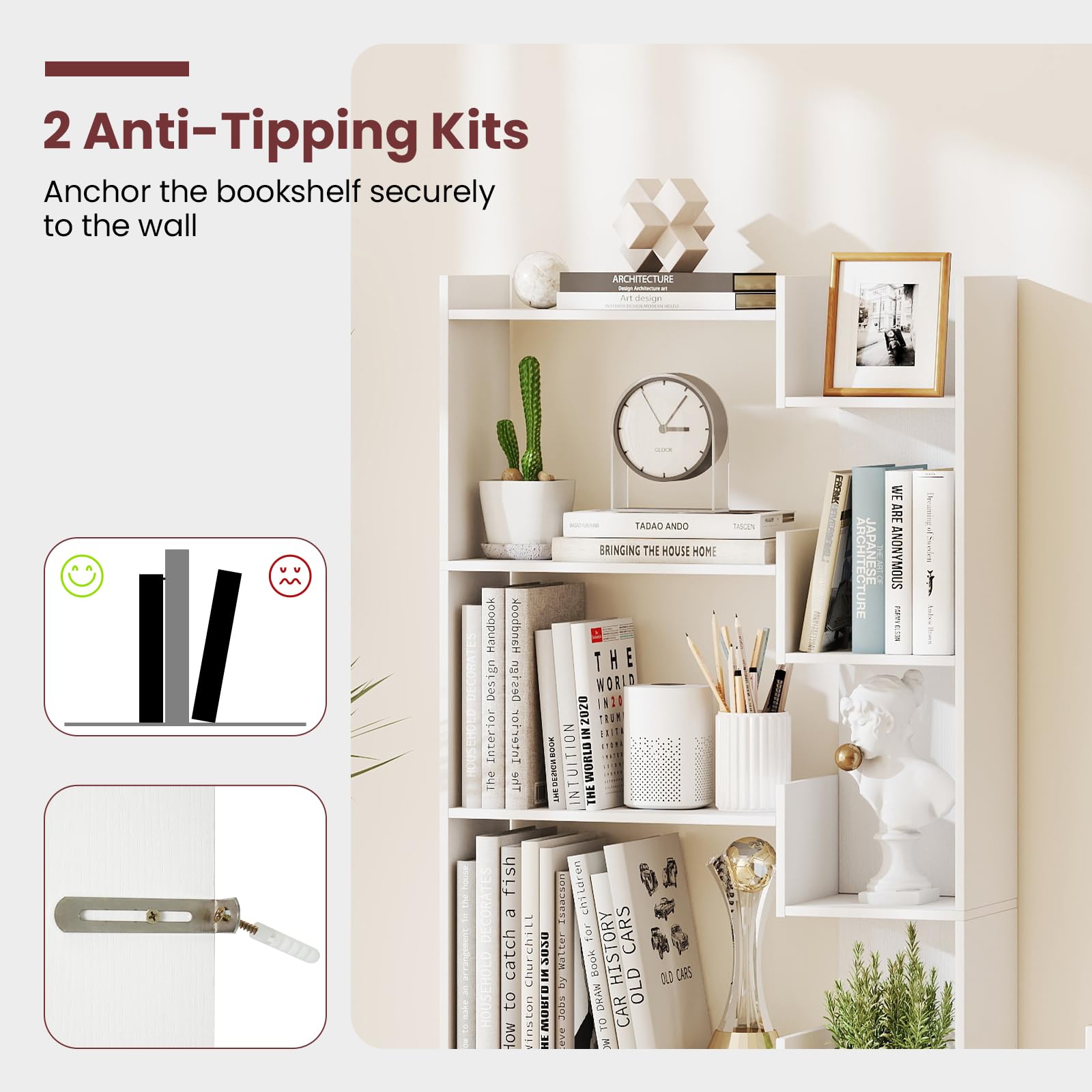 Amazon.com: Giantex 6-Tier Bookshelves Set of 2, Wooden Bookcase