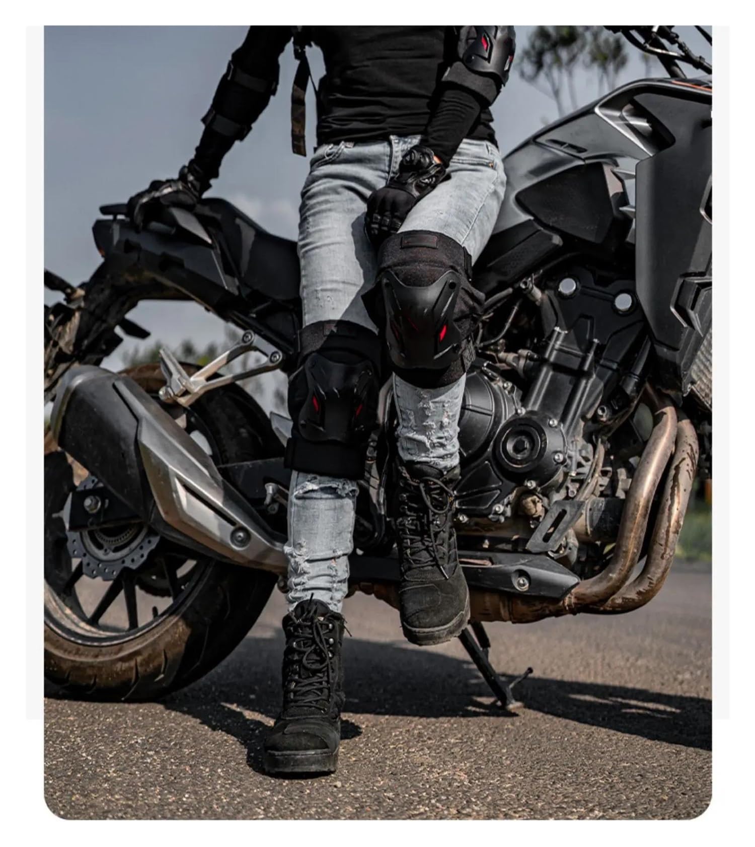 Coderas reflectantes Rodilleras para ciclismo Rodilleras para motociclista, Protector de codo para motocicleta, conjunto de coderas para Moto, rodilleras para ciclismo de montaña, Protector deslizante