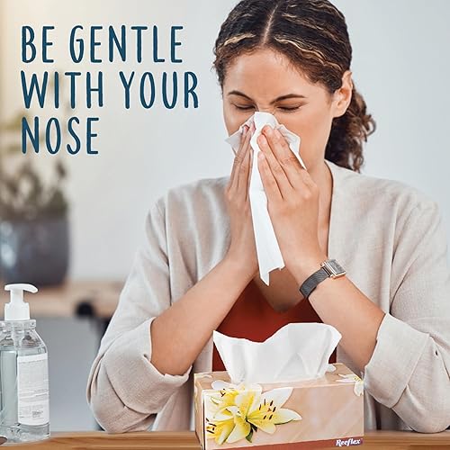 Vista 4 de Reeflex Premium Facial Tissues 230 Sheets Per Box, 2-Ply Soft Touch, Gentle and Durable in A Stylish Box - 4 Total Boxes, 920 Sheets Family Pack