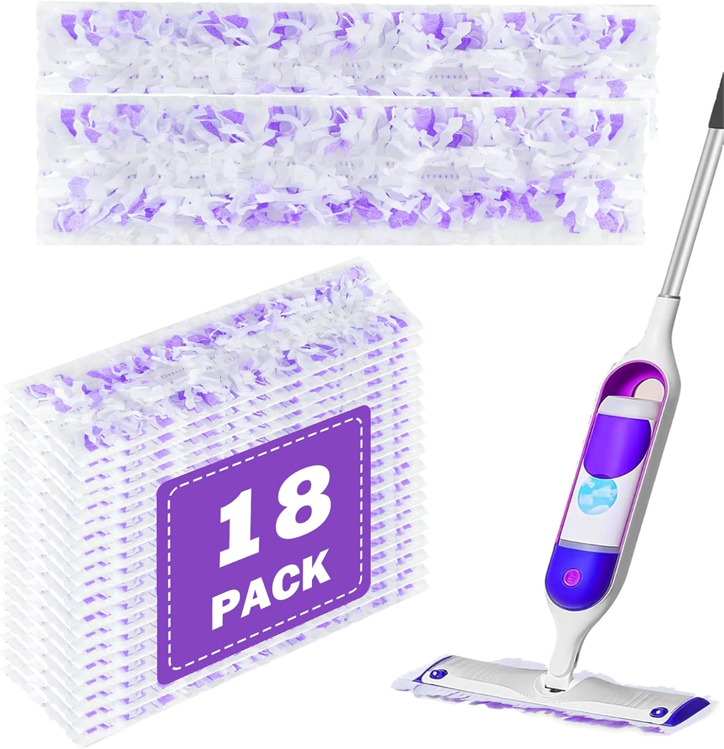 Power Mop Pads Refills for Swiffer PowerMop Multi-Surface Mopping Pad Disposable Replacement Mop Refill Pads Compatible with Swiffer PowerMop,Safe on All Finished Floors,18 Count.