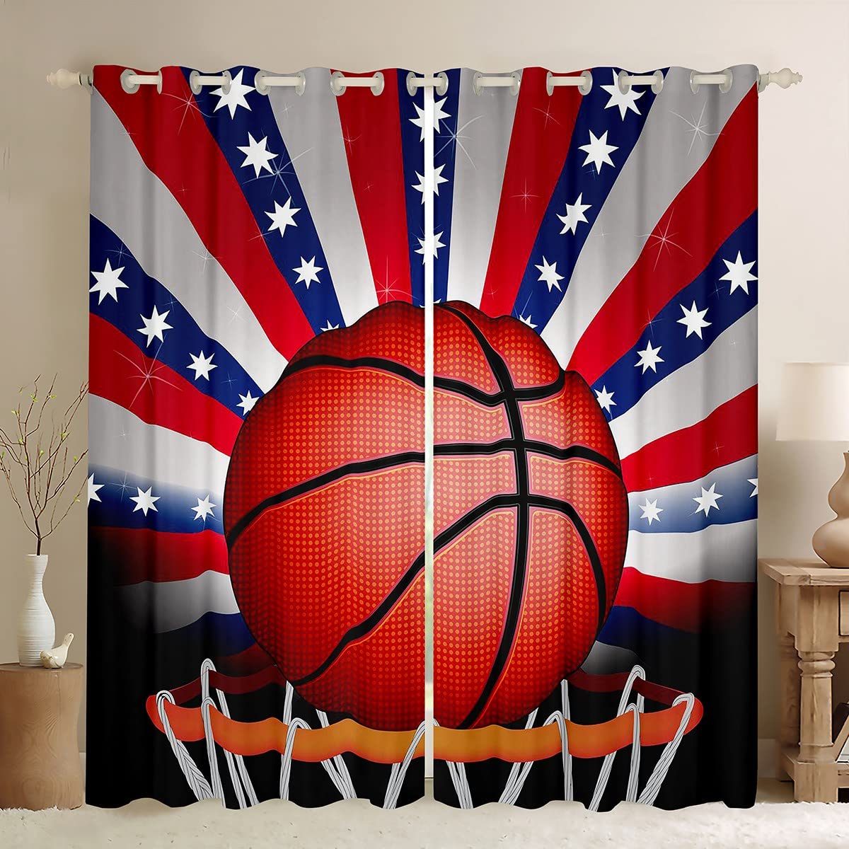 Rideau de basket drapeau américain 66x90 cm étoiles et rayures