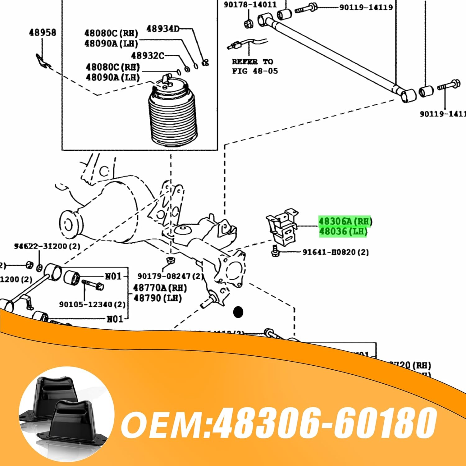 Rear Bump Stops, Rear Axle Jounce Bumpers Fit for 2003-2024 Toyota 4Runner, 2007-2014 Toyota FJ Cruiser (1 Pair)