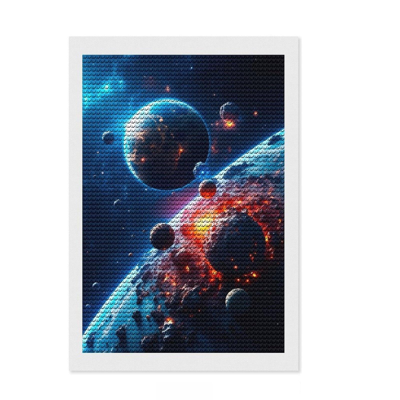 Junmoney Small Cosmic Flashes Diamond Art Kit 8"x12", for Teens, Enjoyable At-Home Hobby, Modern Decor, Birthday Gift, Easy to Enjoy