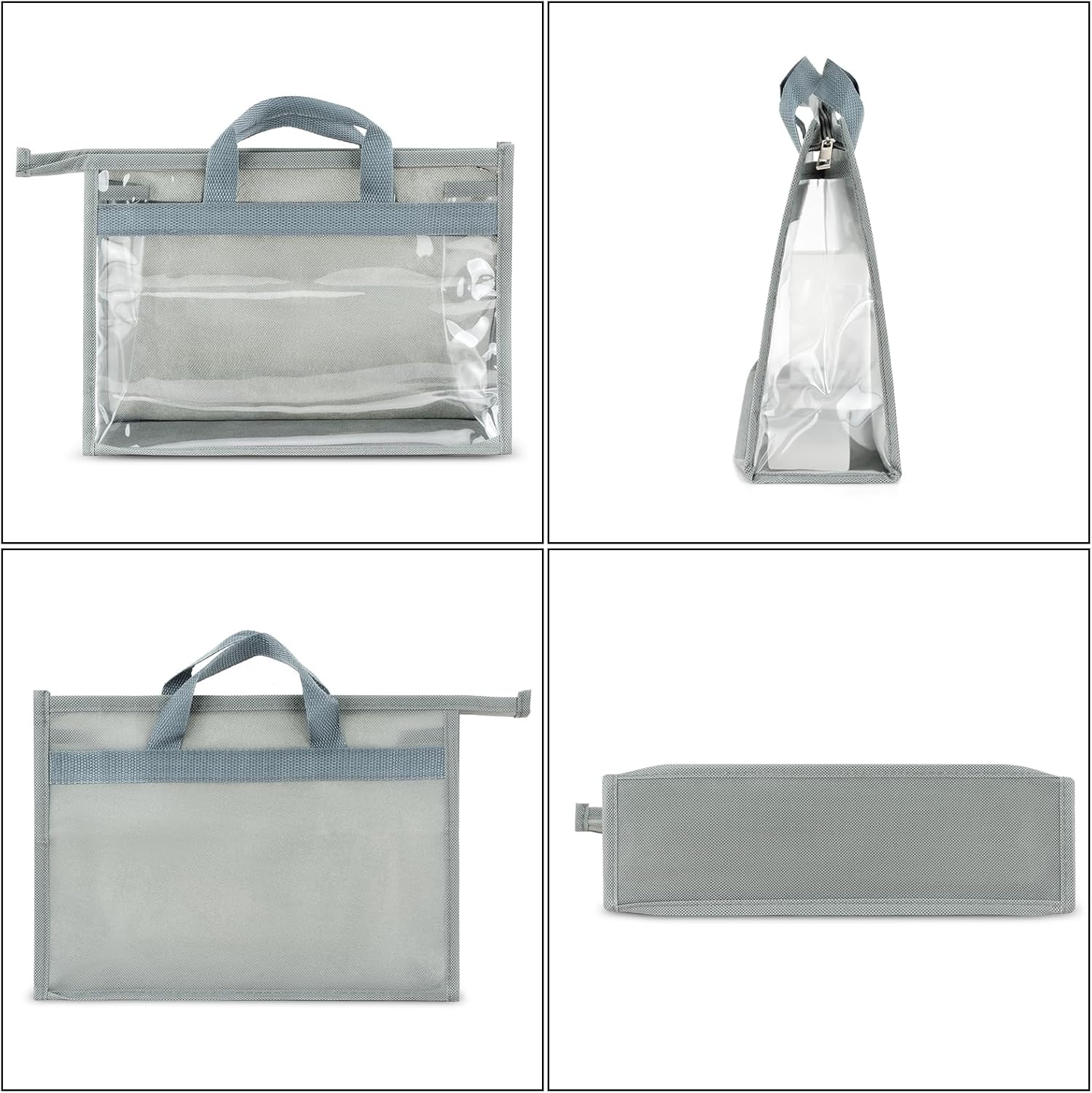 12 Pack Dust Bags for Handbags - 4-Size Set Hanging Purse Organizer for Closet with Zipper and Handle, Clear Purse Storage Organizer for Handbag, Reusable Purse Organizer