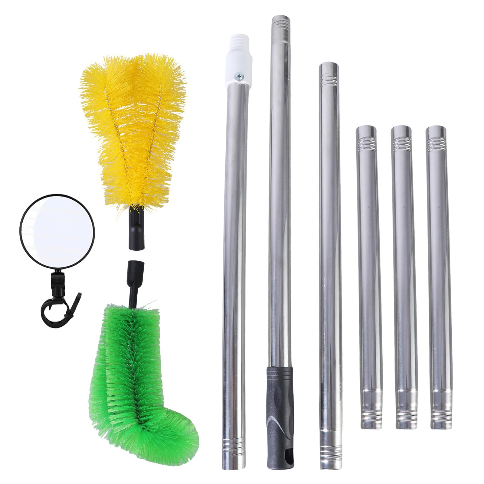 Hdoytxxm Green And Yellow Gutter Cleaning Brush Extendable Dusters Telescopic Gutter Cleaner Debris Leaves Branches Remover Home Tool Portable Drainage Grooves Tool