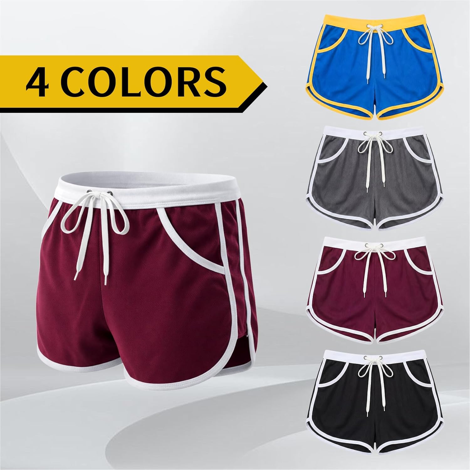 Janmercy 4 Pcs Men's Running Workout Bodybuilding Gym Shorts Athletic Sports Casual Short Pants