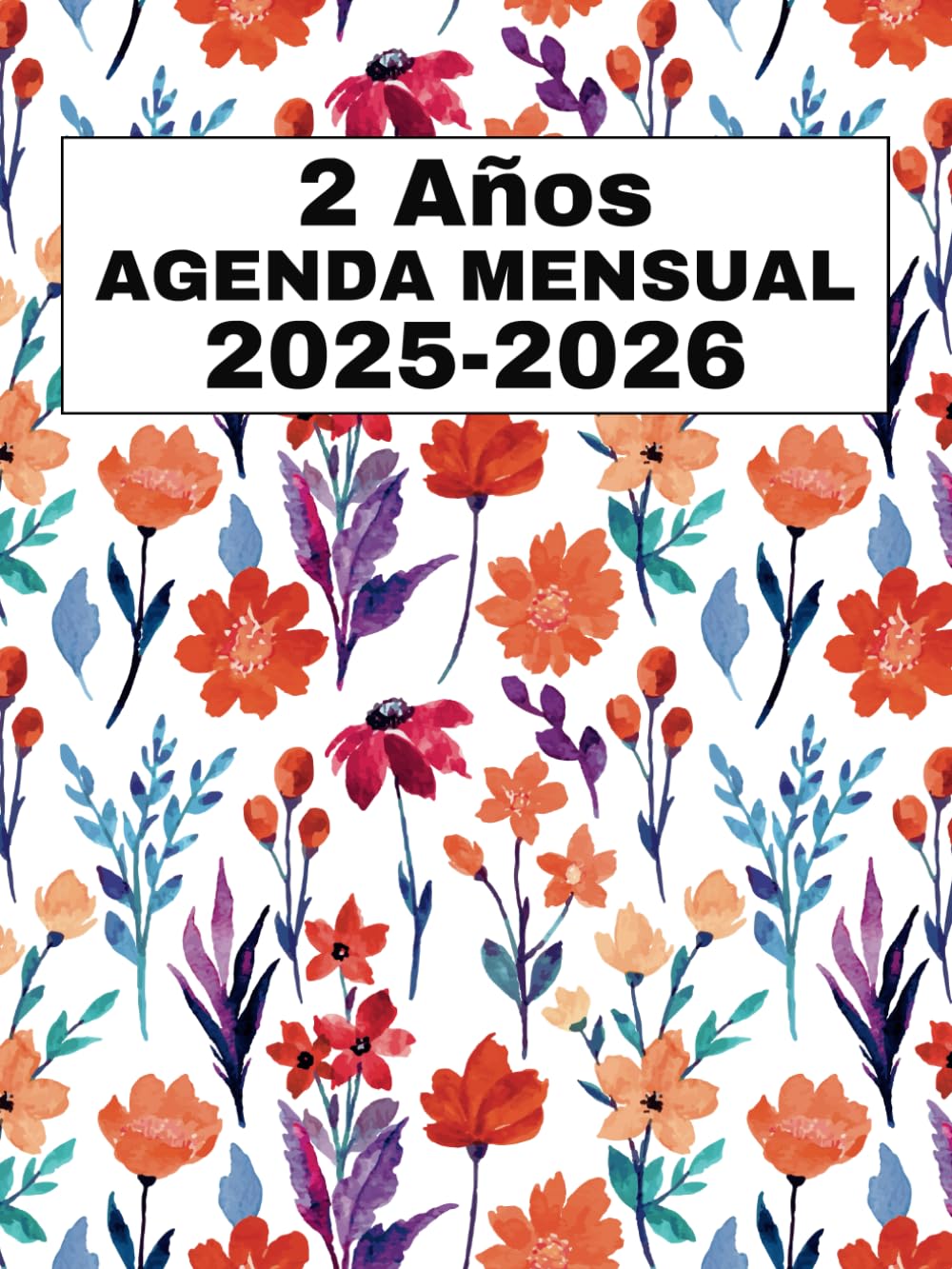 2 Años Agenda Mensual 2025-2026: Planificador Mensual 24 Meses (para Enero de 2025 a Diciembre de 2026). - Registro de Contraseñas, Citas, Notas y Mucho Más - 1 Mes Para 2 Páginas