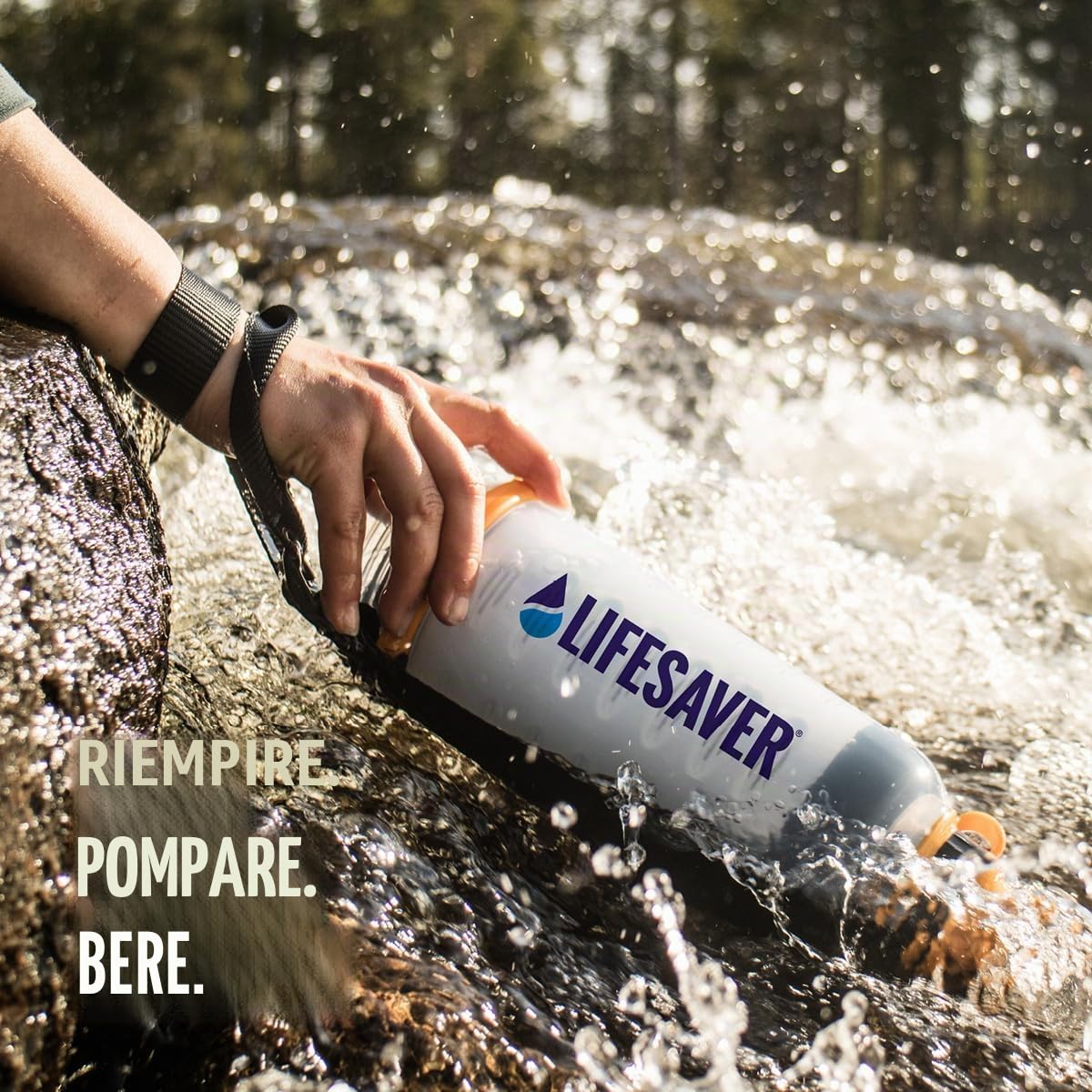 LifeSaver Bottle Kit Sopravvivenza Militare Professionale - 750ml Kit di Sopravvivenza Purificatore Acqua, Filtri Carbonio, 6000 Litri, Rimuove 99.99% Batteri Virus Parassiti Microplastiche