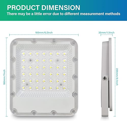 Miniatura 3 de AUXTINGS Luces de inundación LED de 30 W para exteriores, 3000 lúmenes, luces de seguridad, lámpara exterior de 6000 K, luz de día, luz blanca,