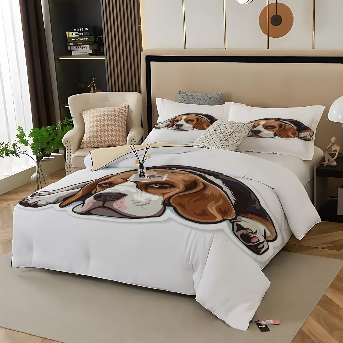 Housse de couette fermeture éclair Beagle pour éliminer la corvée des boutons de lit